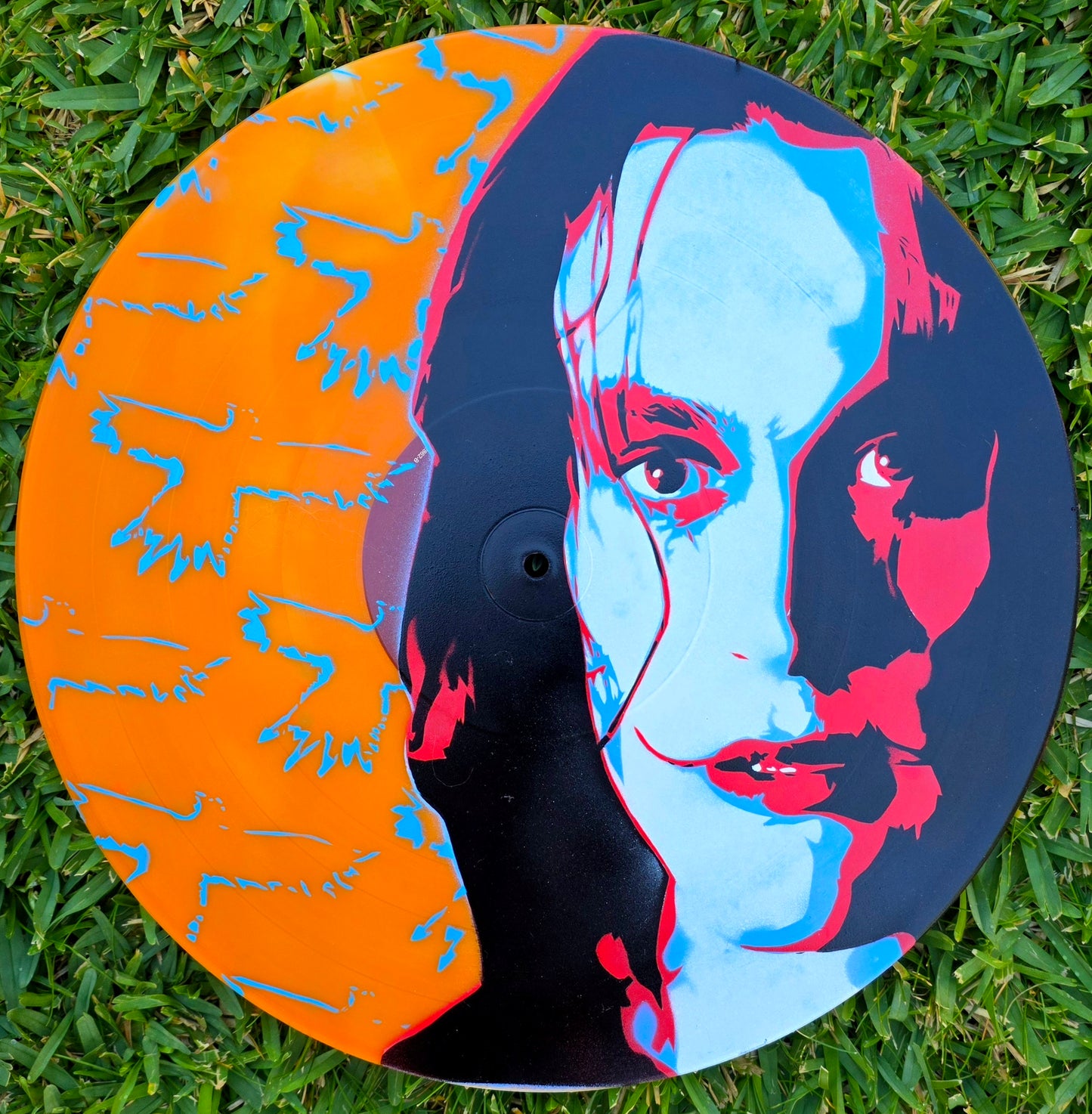 Crow Painted Vinyl Record