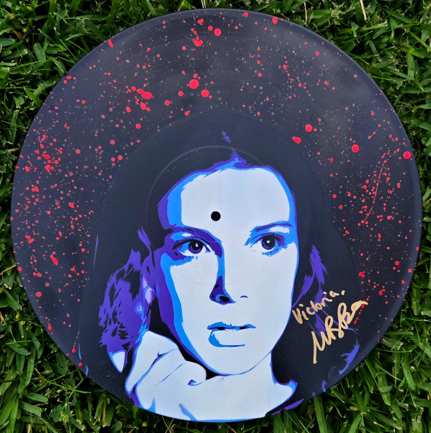 Millie Bobby Brown Signed Vinyl Record Painting