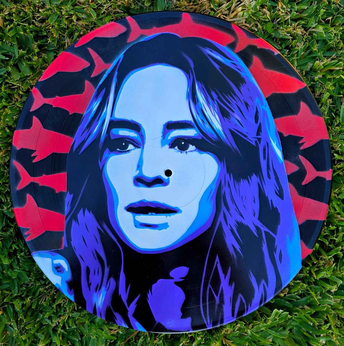 Large Zephyr Red Painted Vinyl Record