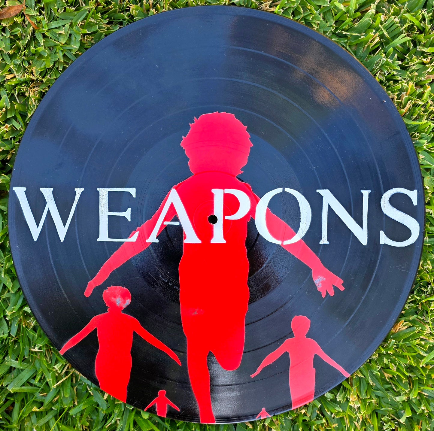 Running Black Painted Vinyl Record
